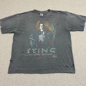 Vintage 1998 WCW Sting Out of the Darkness T-Shirt XL Faded Black Wrestling Tee